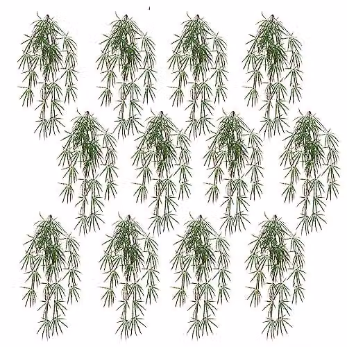 Leaf Design UK Pack of 12 Green Artificial Hanging Fern Foliage Plants, 100 cm – 1