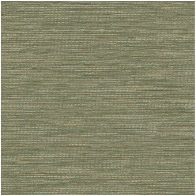 Holden Décor Grasscloth Metallic Textured Wallpaper in Green