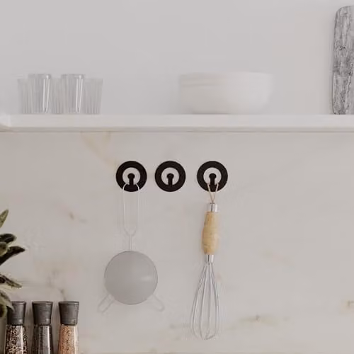 HOCUS PICUS Set of 3 Black Metal Wall Mounted Coat Hooks – 3
