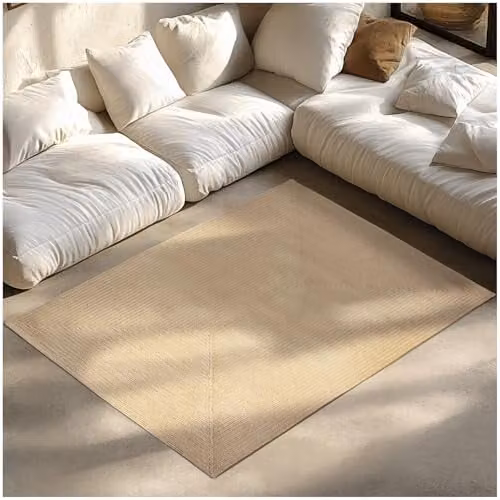 tectake Boho Style Woven Jute and Polyester Blend Area Rug, Brown, Black and Beige, W/L: 120 x 170 cm – 1