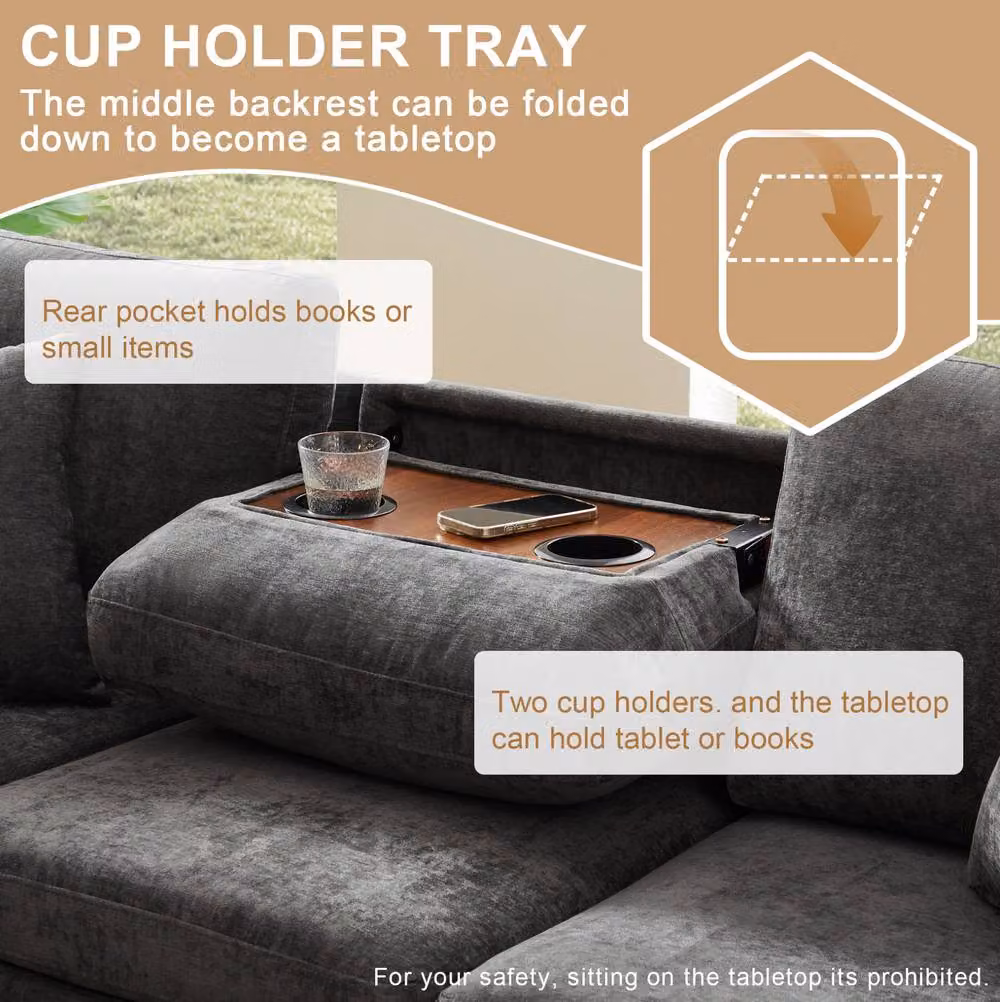 STILVORA Reversible L-Shape Corner Sofa Bed in Grey with USB, Type-C Charging and Matching Storage Ottoman – 6