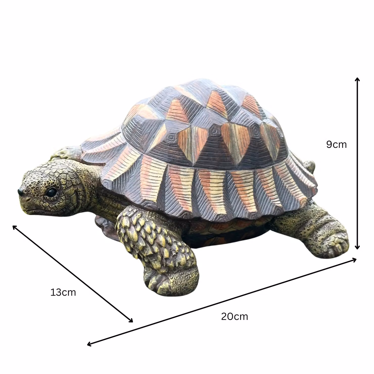 Animal Crackers Realistic Tortoise Figurine in Grey-green and Brown, Resin Tabletop Decoration, W/D/H: 13.0 x 9.0 x 13.0 cm – 2