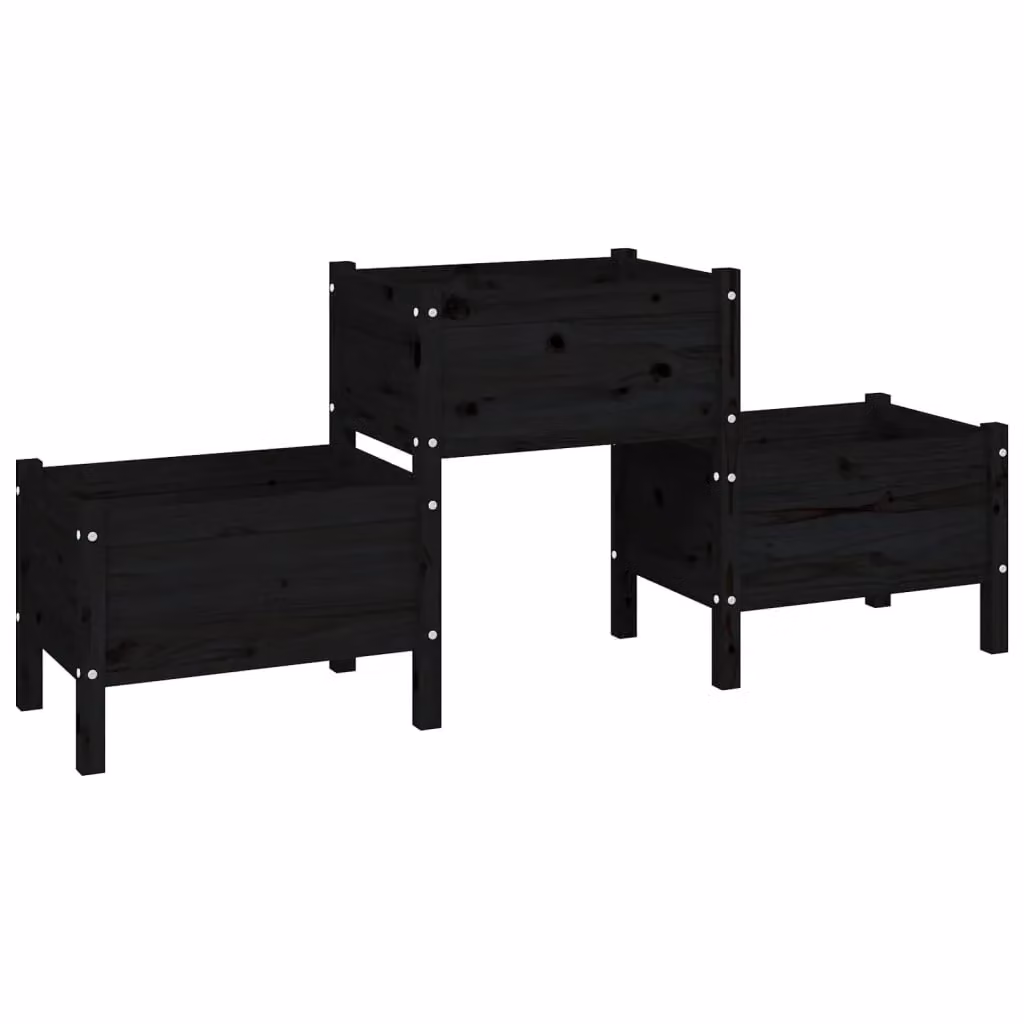 Berkfield Home Black Wooden Raised Bed Planter W/D/H: 178.5 x 44 x 75 cm – 2
