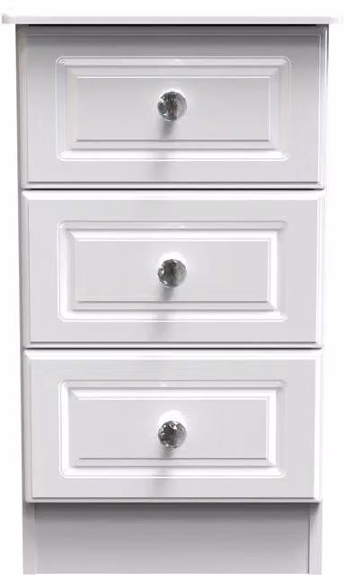Ready Assembled 2 U Windsor 3 Drawer Bedside Table in White