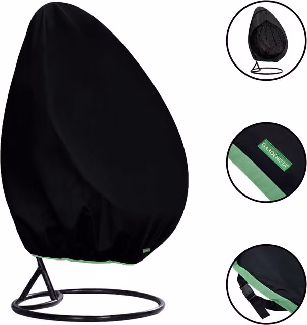 Gardenista Waterproof Hanging Swing Egg Chair Cover in Black