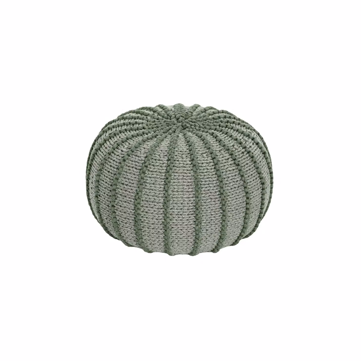 Zuri House Ziggy Knitted Pouffe in Light Olive – 3
