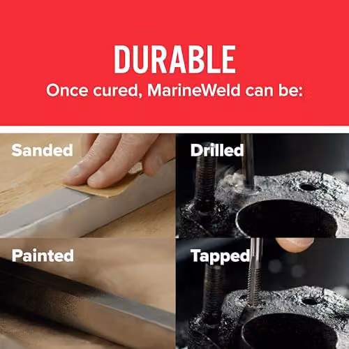 J-B Weld MarineWeld Waterproof Epoxy Adhesive, Grey and White, 2 x 30ml – 4