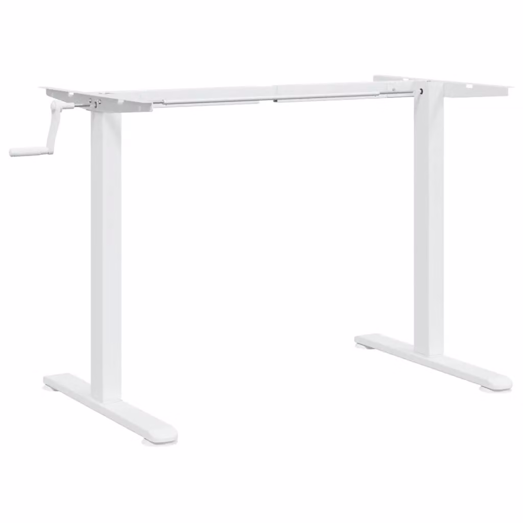 Berkfield Home Standing Desk Frame in White Steel, W: 94-135 cm, D: 60 cm, H: 70-114 cm – 2