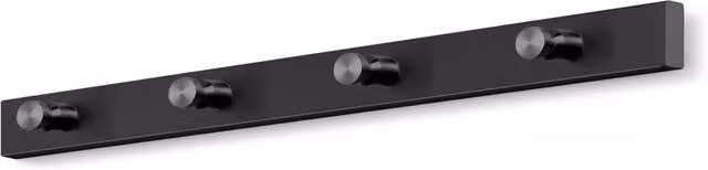 ZACK Matt Black Metal Strip Coat Hook Rail