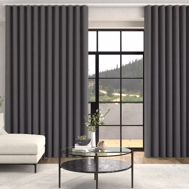 Terrys Lindy Shimmer Woven Made To Measure Blackout Curtains in Charcoal Grey