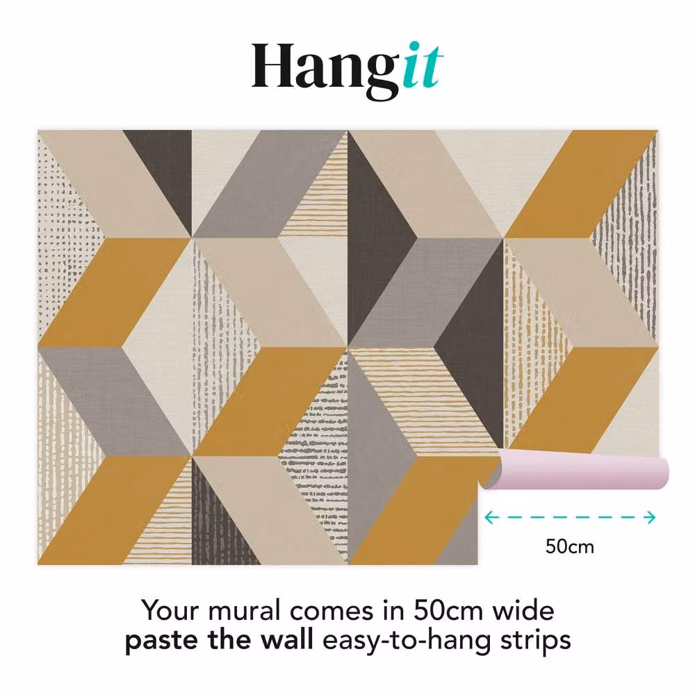 Superfresco Easy Tribal Geo Yellow Geometric Retro Wall Mural, W: 300 cm, H: 280 cm – 2