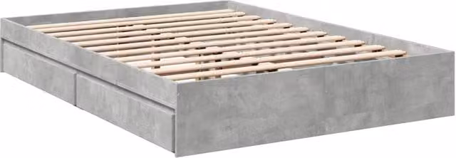 Berkfield Home Modern Bed Frame with Drawers, Grey, W: 140 cm, D: 190 cm