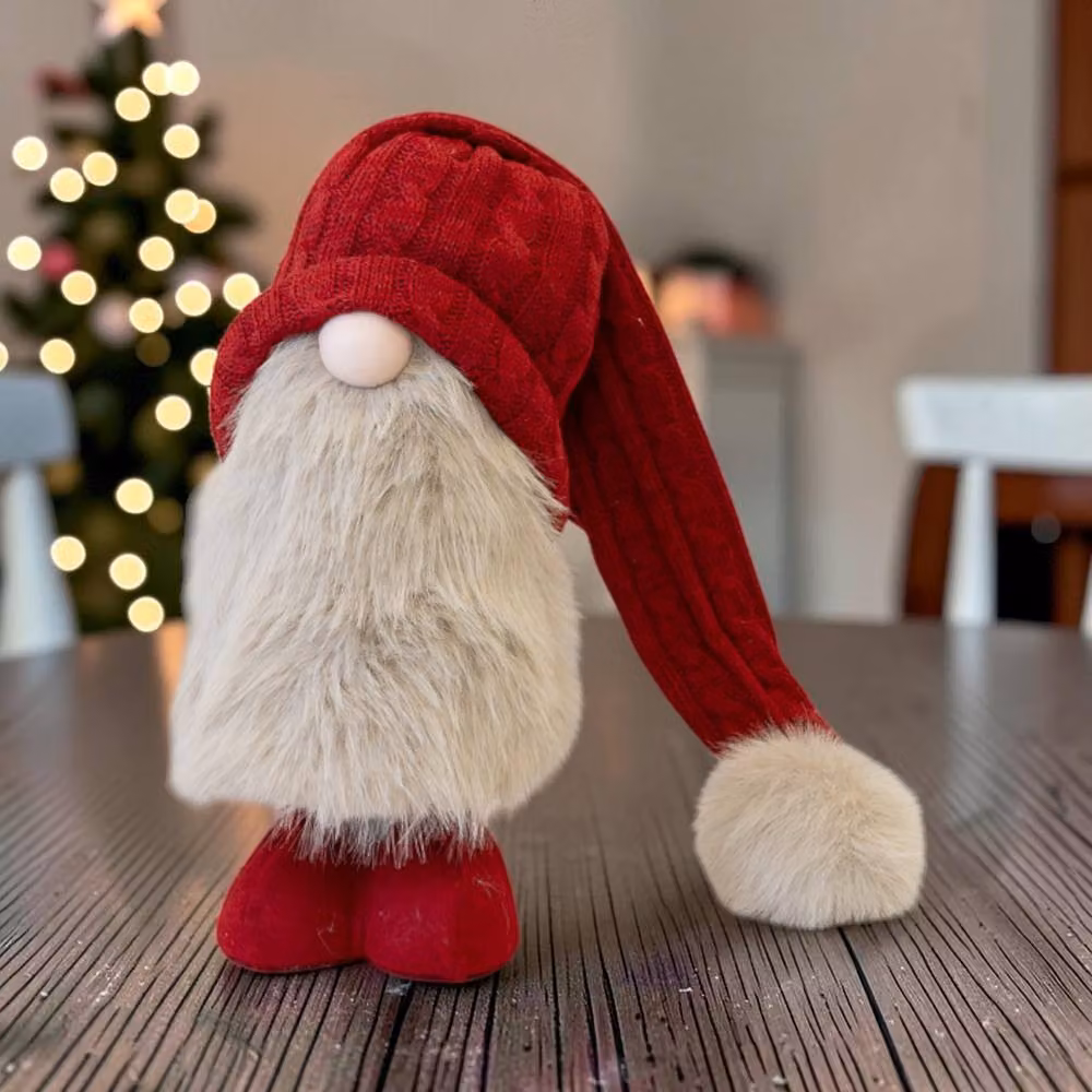 Four Candle Large Red Standing Christmas Gonk, Height: 40 cm – 2