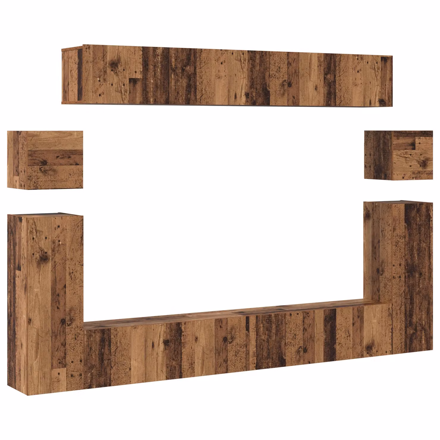 Berkfield Home Wall-mounted TV Cabinet, Old Wood, Brown, W/D/H: 30.5 x 30 x 30 cm – 2