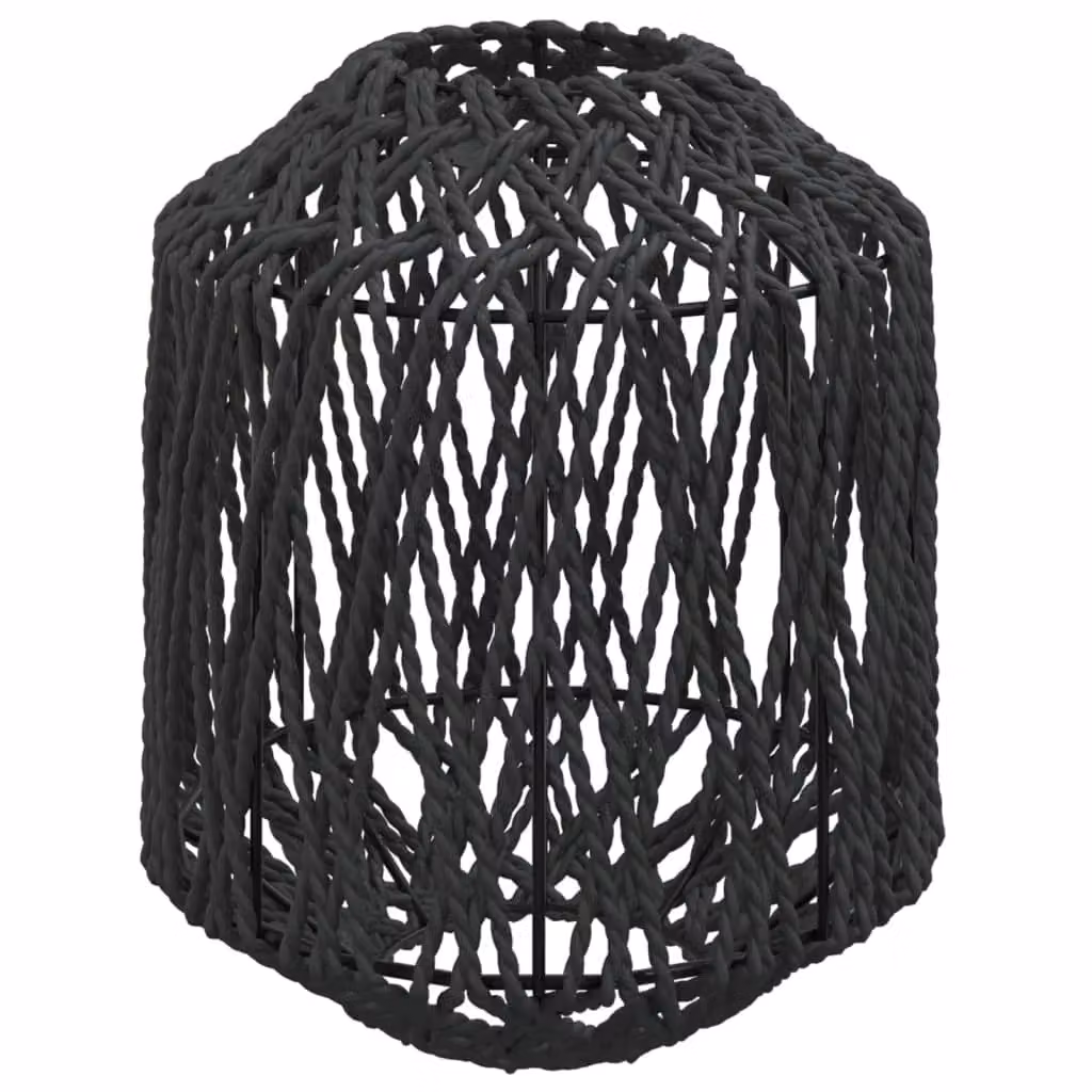 Berkfield Home Black Metal and Paper Lamp Shade W: 23 cm, H: 28 cm – 2