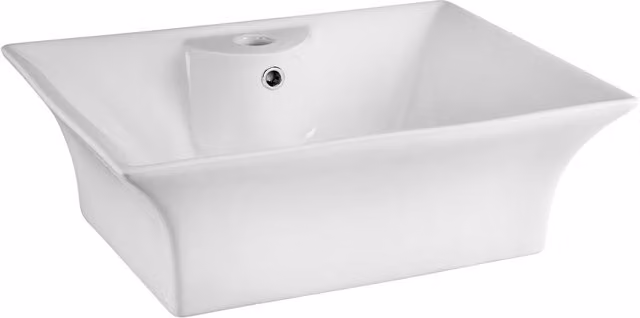 Balterley Rectangular Vessel Basin for Countertop, White, W: 49.6 cm, D: 41.1 cm, H: 19.1 cm