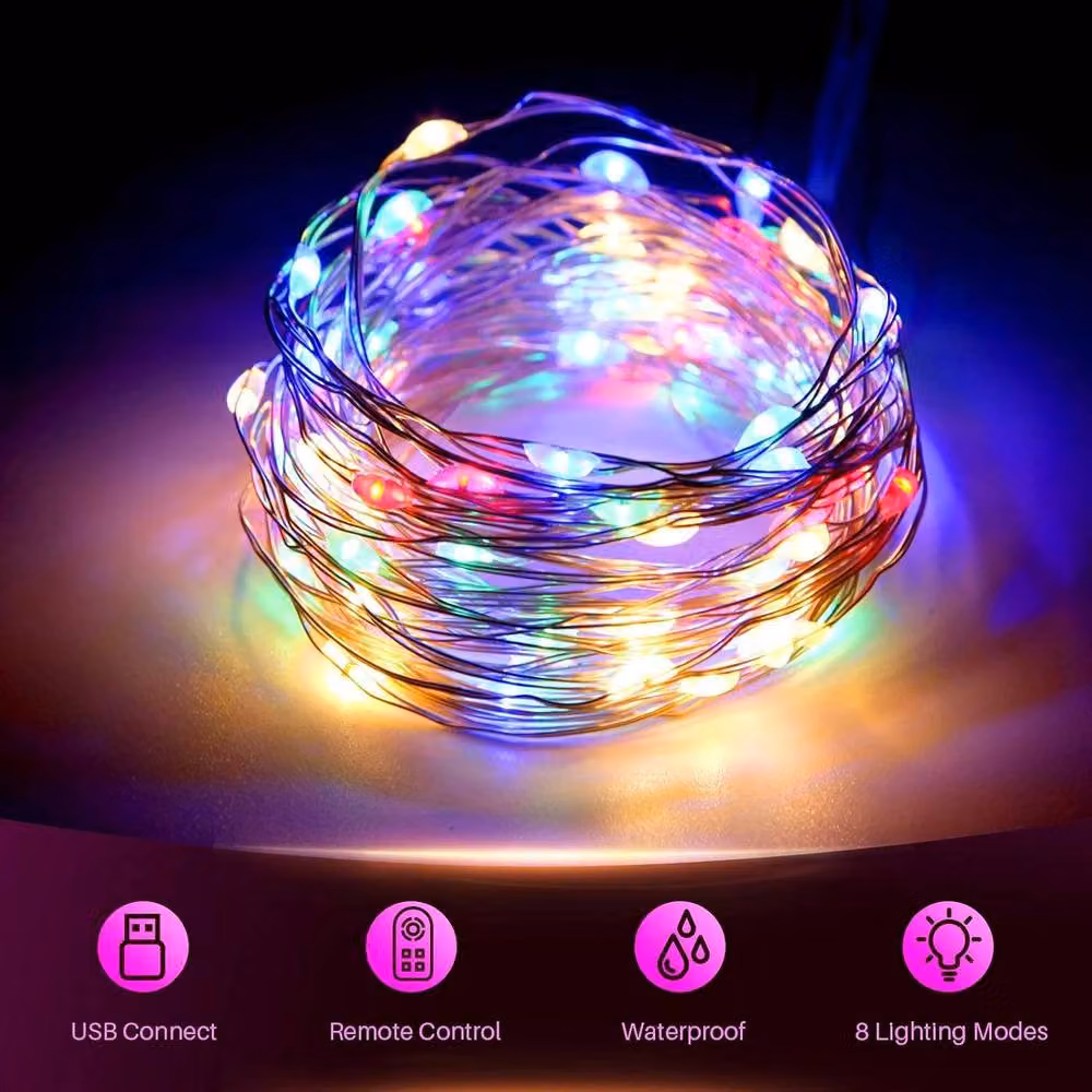 Garwarm 300 LED Multicolor Curtain Fairy Lights with Remote Control and Timer – 3