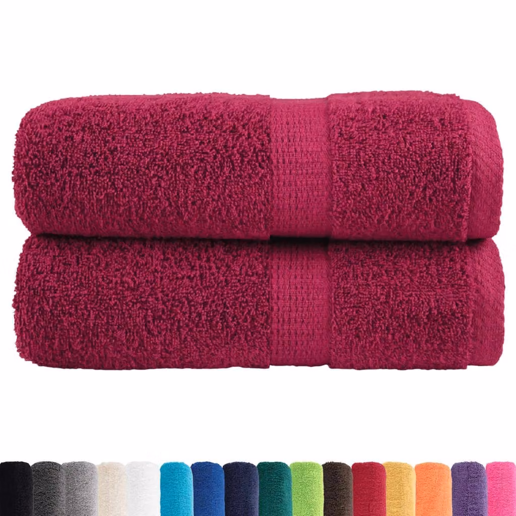 Berkfield Home SOLUND Premium Cotton Soap Towels, 2 Pack, Red, W/D/H: 30 x 30 cm – 2
