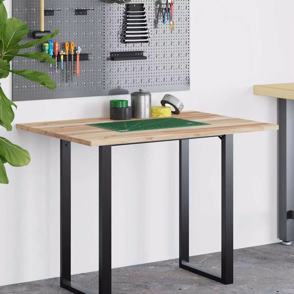 Berkfield Home Solid Wood Acacia Desk Top Countertop in Brown W: 80 cm, D: 70 cm, H: 2 cm – 2