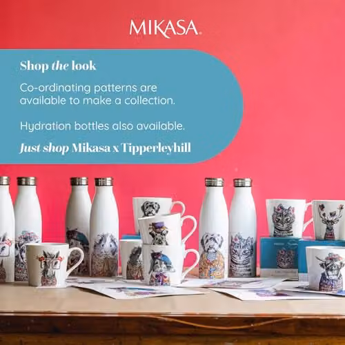 Mikasa Tipperleyhill Mouse Vacuum-Insulated Stainless Steel Water Bottle, 500ml, White and Multicolour – 3