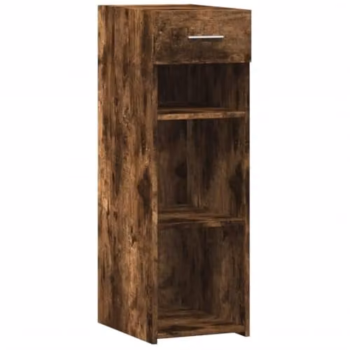 vidaXL Modern Sideboard in Smoked Oak, Brown Engineered Wood, W/D/H: 30 x 42.5 x 93 cm – 1