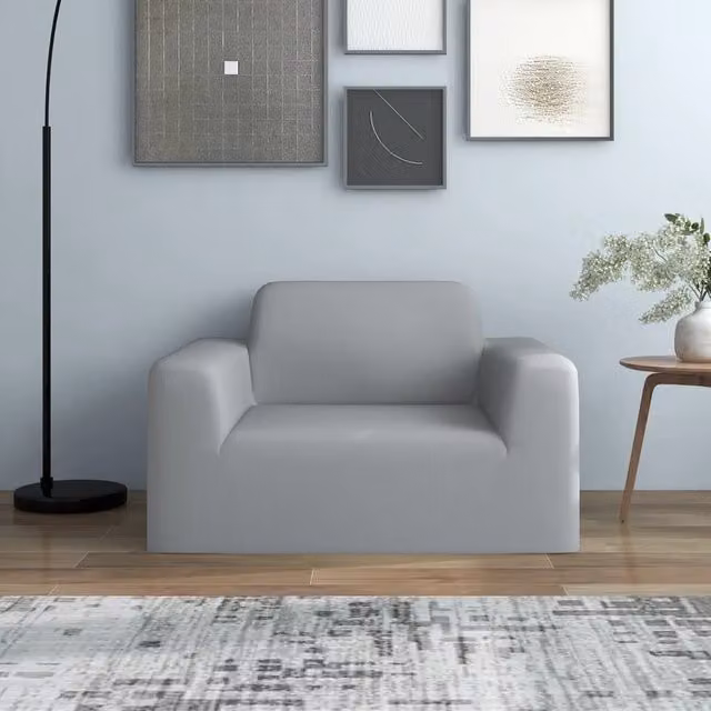 Berkfield Home Stretch Couch Slipcover in Grey Polyester Jersey
