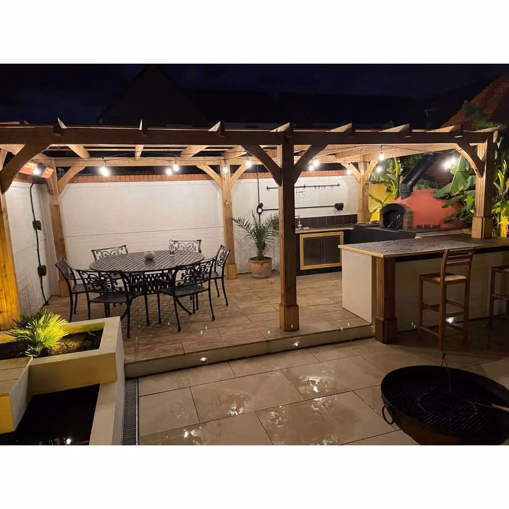 Dunster House Leviathan Wooden Garden Pergola Kit in Brown, W: 604 cm, D: 300 cm, H: 217 cm – 8