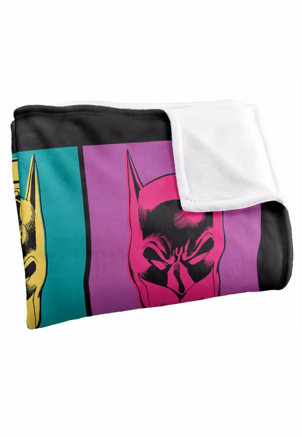 Batman Warhol Officially Licensed Silky Touch Super Soft Throw Blanket, White and Multicolour, W: 152 cm, D: 127 cm – 3