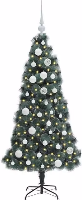 Berkfield Home Elegant Pre-lit Artificial Christmas Tree with Ball Set, Green, Height: 120 cm – 1
