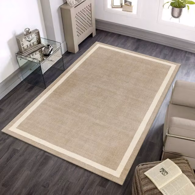The Rug Shop UK Beige Handmade Plain Wool Area Rug, W: 160 cm, D: 230 cm – 1
