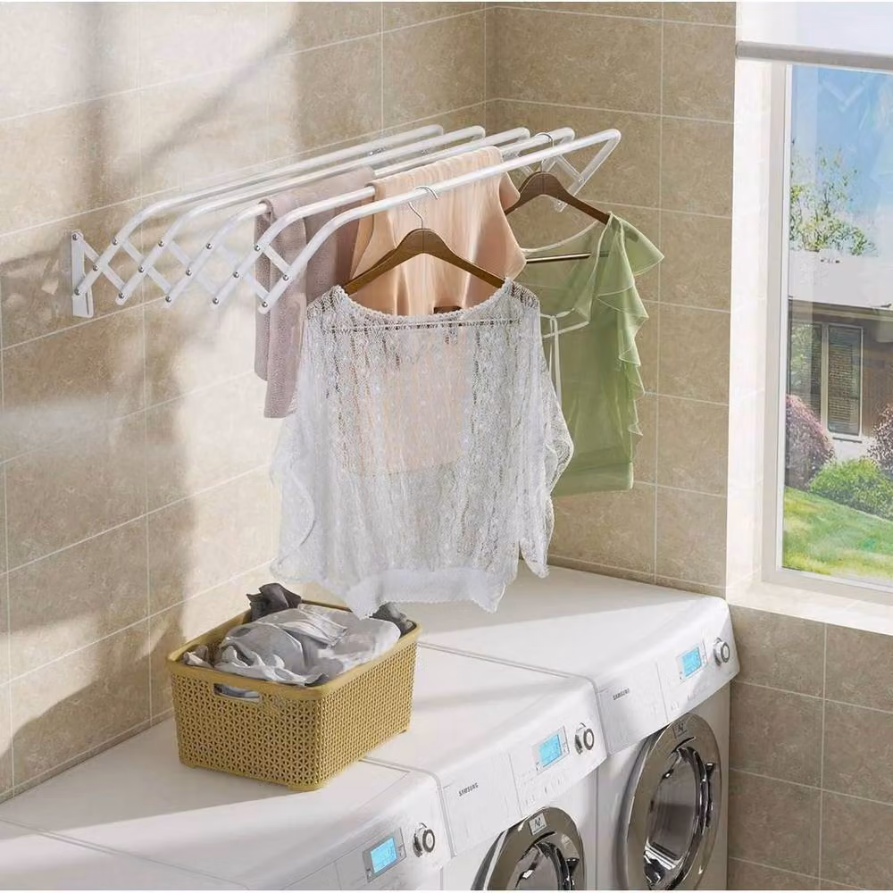 KORVIXA Wall Mounted Extendible Clothes Dryer in White – 2