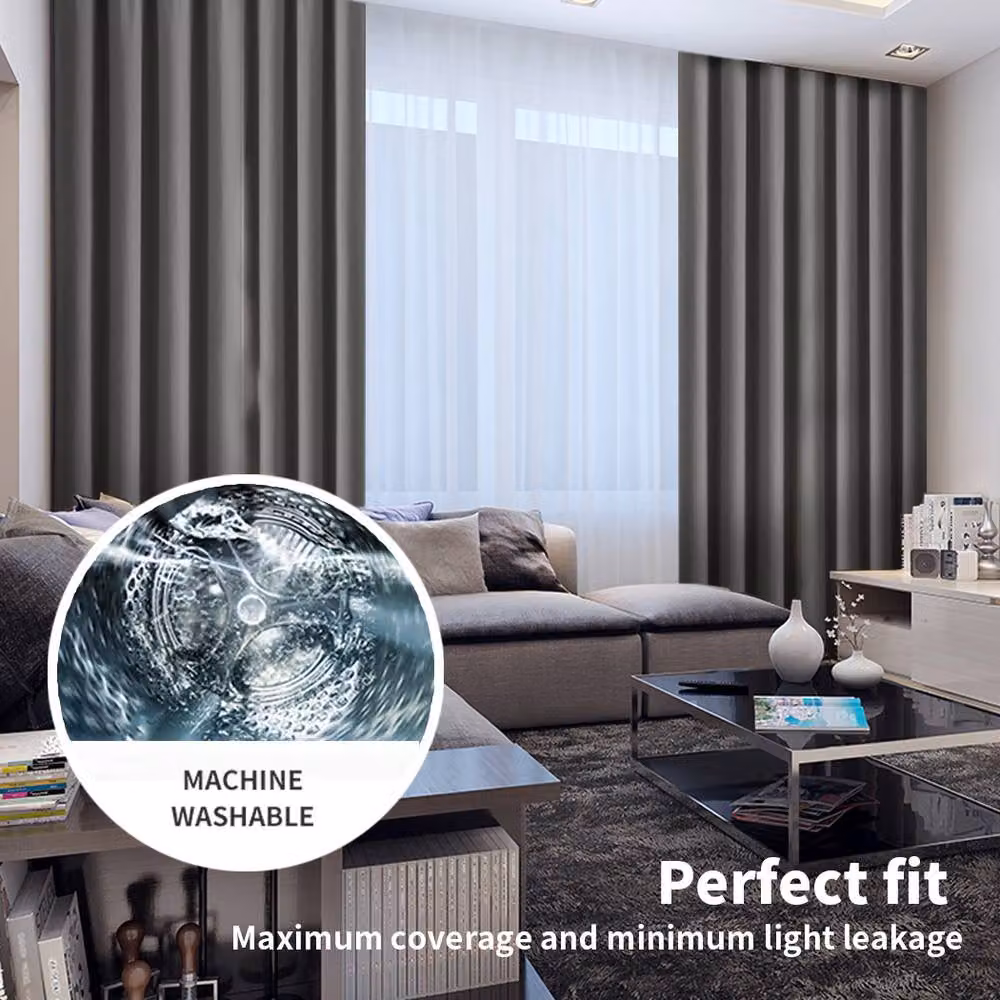 Marlow Grey Blockout Eyelet Curtains, Pair, Width: 117 cm, Drop: 183 cm – 6