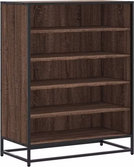 Berkfield Home Brown Oak Shoe Cabinet with Metal Accents, W/D/H: 75 x 38 x 97.5 cm – 1