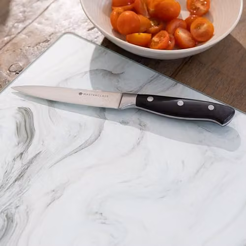Creative Tops Premium Glass Worktop Protector in White and Grey Marble and Wood Design, W: 40 cm, D: 30 cm – 3