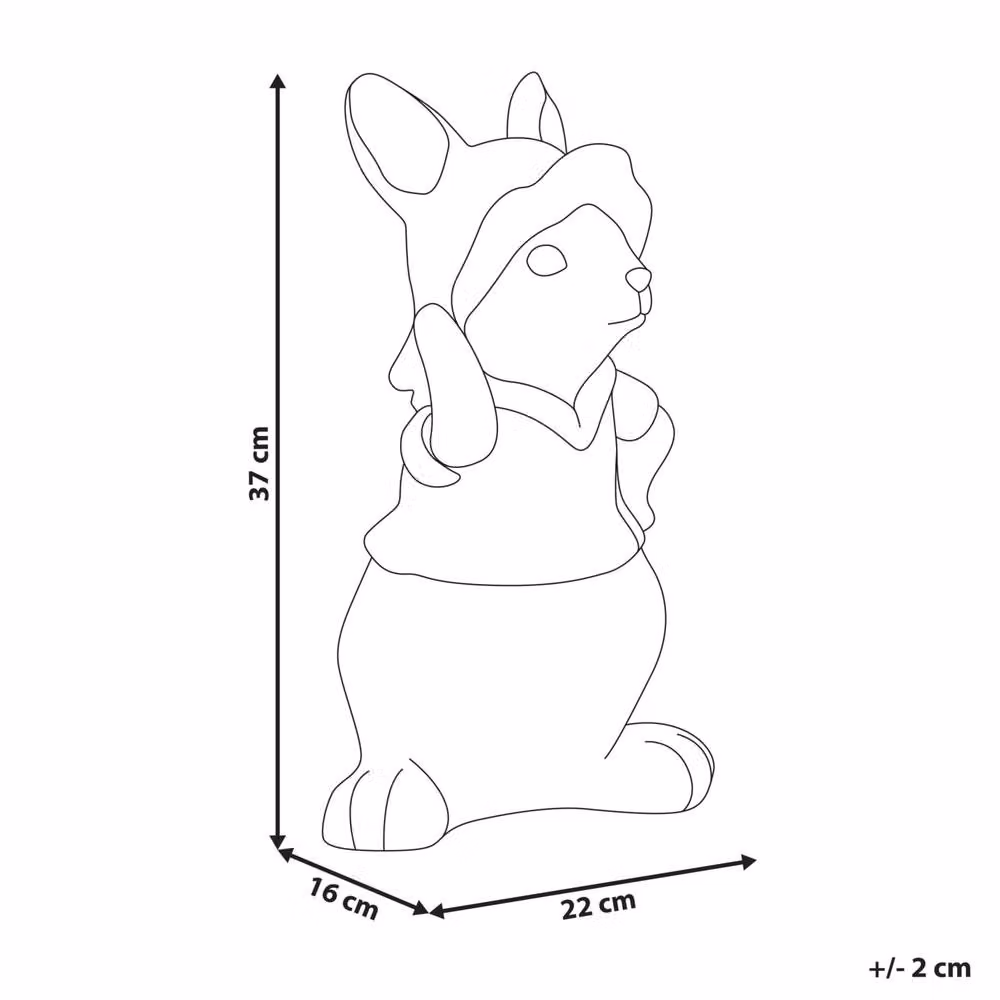 Wyld and Coco Brown Ceramic Rabbit Figurine, Height: 37 cm – 3