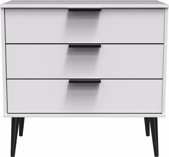 Ready Assembled 2 U Fuji 3 Drawer Chest in Matt White