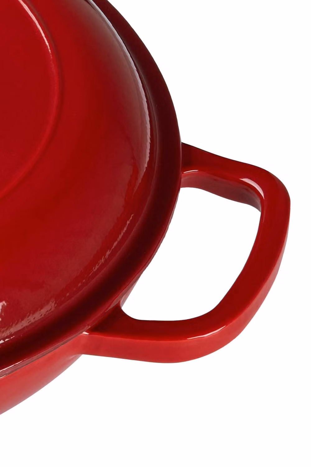 Garden Sanctuary Red Enamelled Cast Iron Dutch Oven Casserole Pot with Glass Lid, 3.2 l – 4