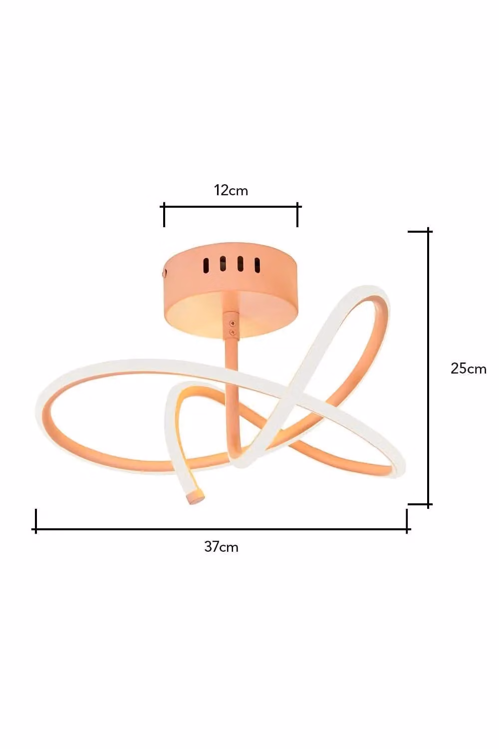 BHS Lighting Glow Whirly Flush Ceiling Light in Pink – 2
