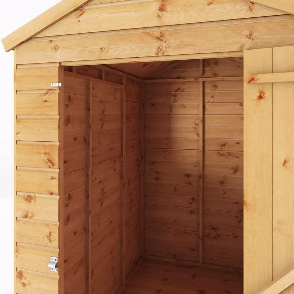 Mercia Brown Shiplap Apex Windowless Wooden Garden Shed with Single Door, W/D/H: 129.1 x 181.4 x 217.1 cm – 2