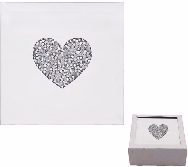 KDMD Heart Coasters, Set of 4, Silver
