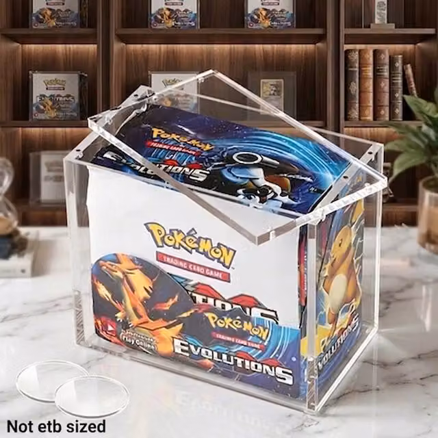NESTLUNE Premium Transparent Acrylic Pokemon TCG Booster Box with Lid – 1