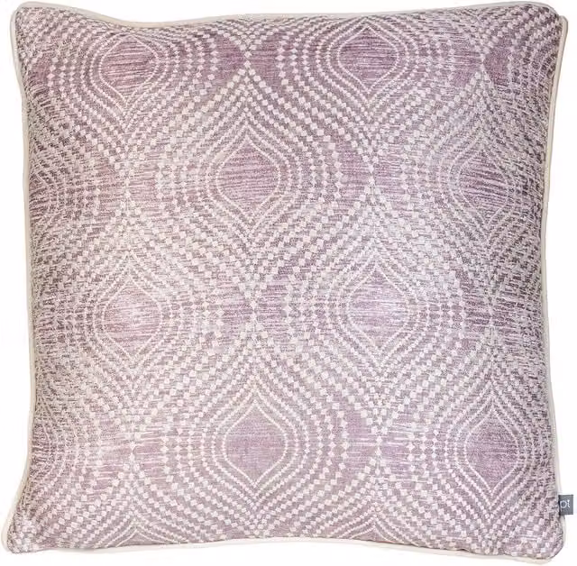 Prestigious Textiles Radiance Jacquard Piped Cushion in Purple, W/D/H: 55 x 55 x 55 cm