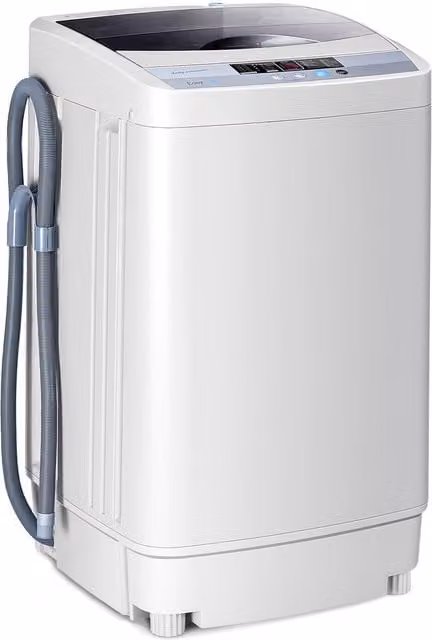 COSTWAY Compact Automatic Top Loader Washing Machine, White