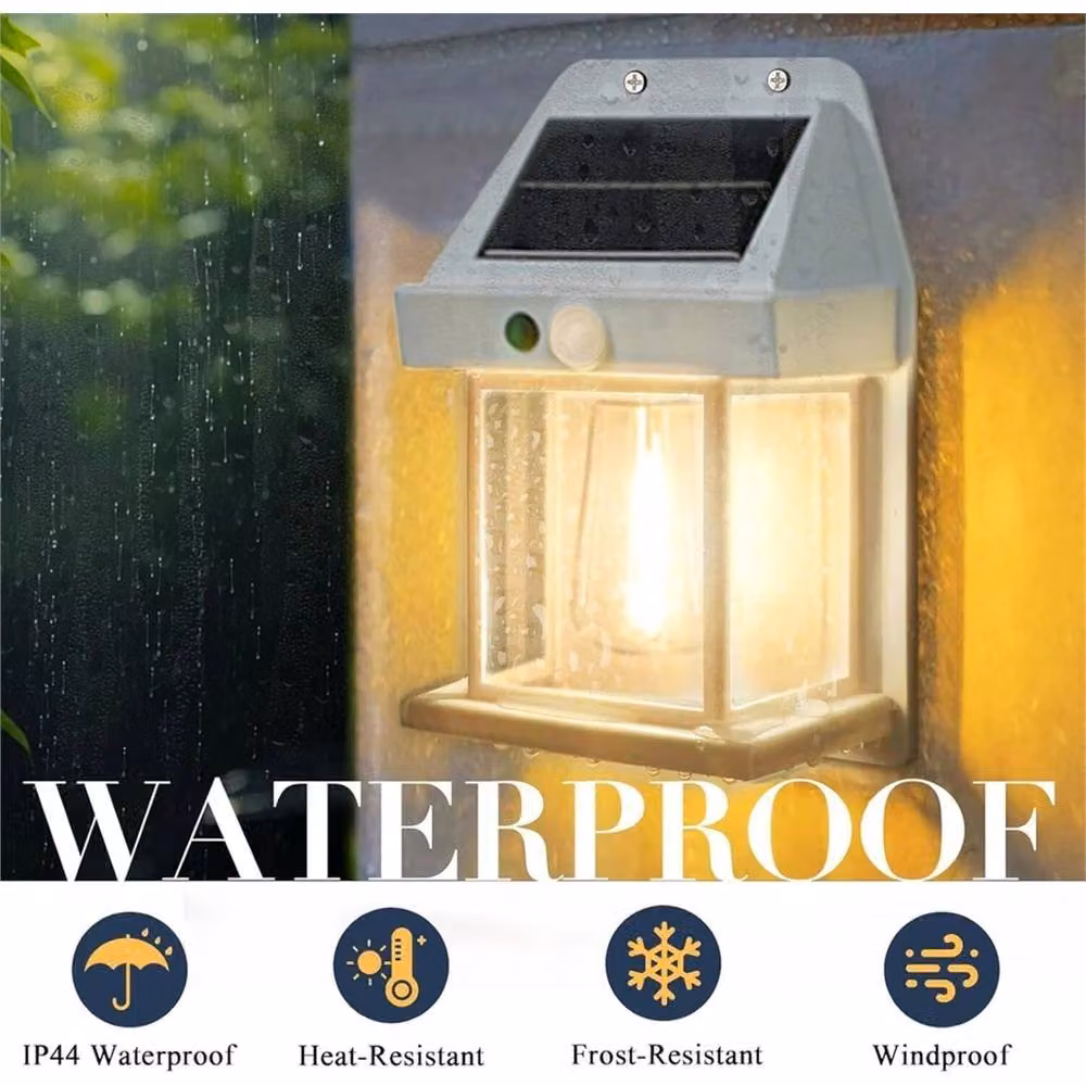 Nordara White Solar Powered Wall Lantern with PIR Motion Sensor for Garden and Terrace – 4