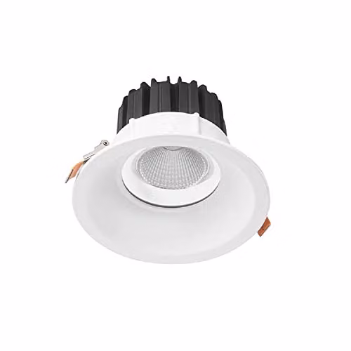 Forlight Dorit Integrated LED Recessed Downlight Matt White IP44 Warm White
