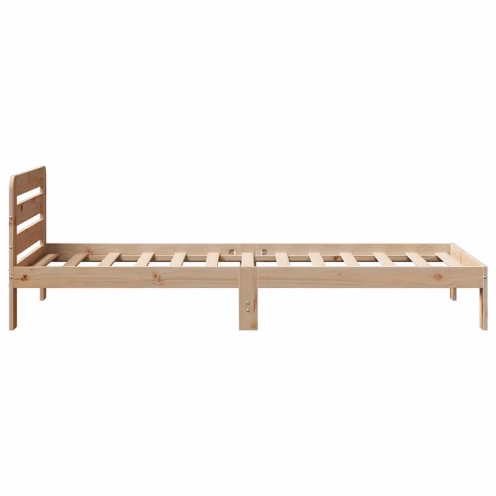 Berkfield Home Solid Wood Pine Bed Frame in Light Brown, W/D/H: 90 x 200 cm – 2