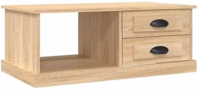Berkfield Home Sonoma Oak Coffee Table in Light Brown, W/D/H: 90 x 50 x 35 cm