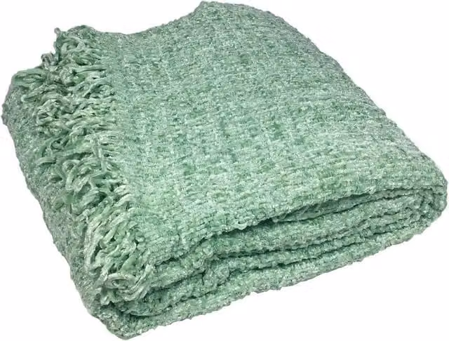 Rapport Home Zarah Green Woven Polyester Throw, W/D/H: 150 x 200 cm