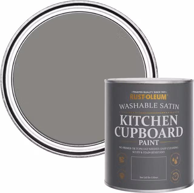 Rust-Oleum Grey Kitchen Cupboard Paint in Satin Finish, 0.75 l – 1