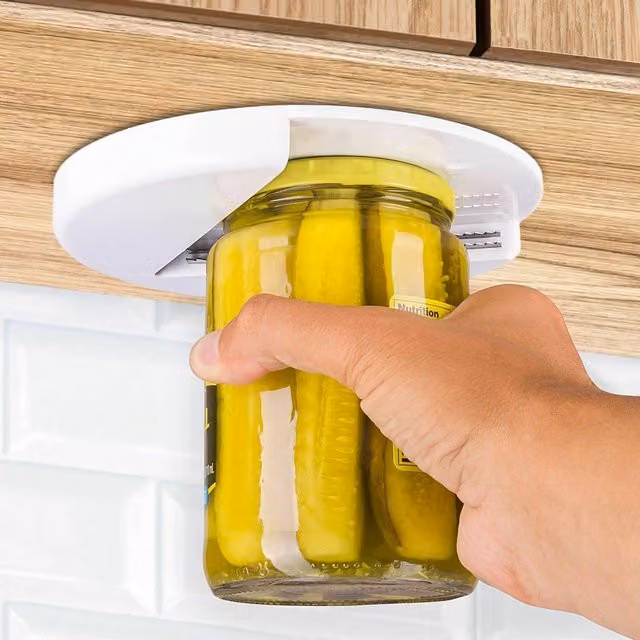 Gr8 Home White Plastic Round Jar Opener with Ergonomic Grip – 1